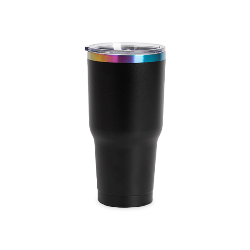 TUMBLER 30OZ BLACK/RAINBOW